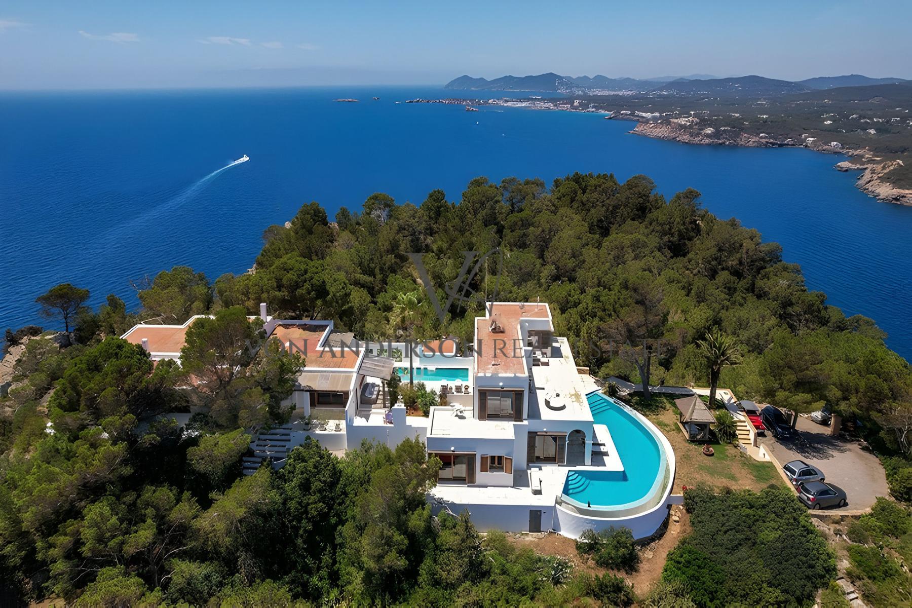 Impressive Hilltop Estate with Tourist License, 360º Panoramic Views and Private Road Access, ref. VA1054, for sale in Ibiza by Von Anderson Real Estate