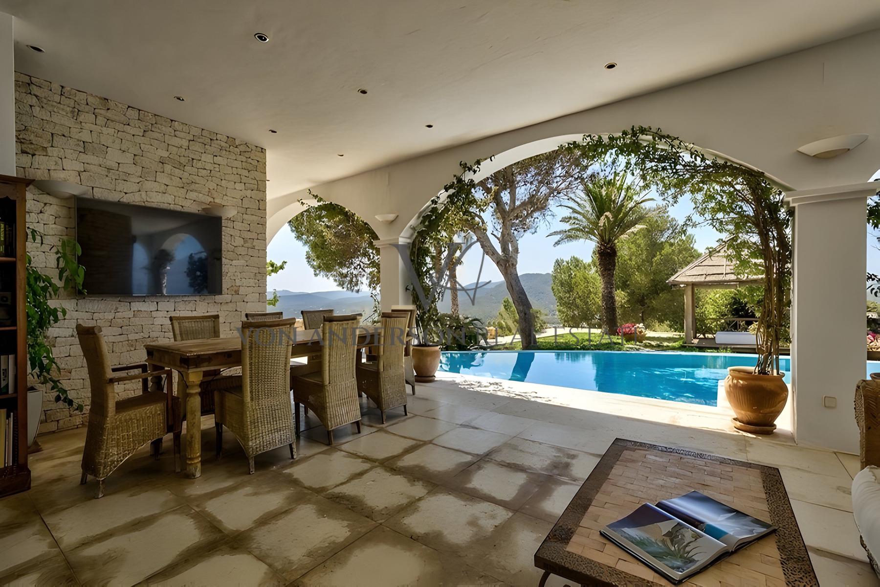 Impressive Hilltop Estate with Tourist License, 360º Panoramic Views and Private Road Access, ref. VA1054, for sale in Ibiza by Von Anderson Real Estate